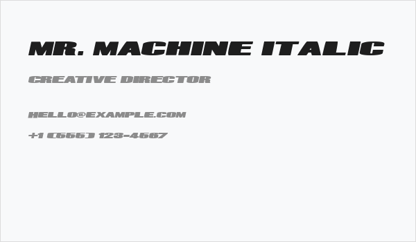 Mr. Machine Italic Business Card