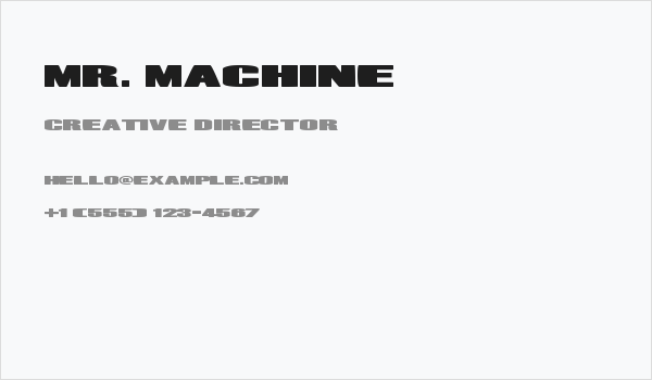 Mr. Machine Business Card