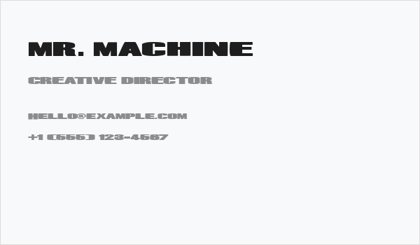 Mr. Machine Business Card