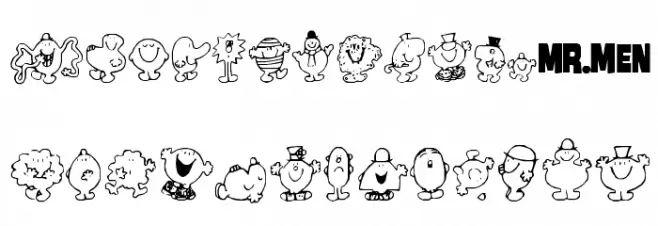 Mr Men Medium Font Litere mari