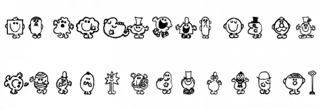 Mr Men Schriftart Groß