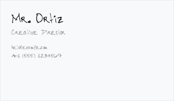 Mr. Ortiz Business Card