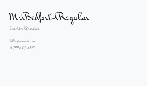 MrBedfort-Regular Business Card