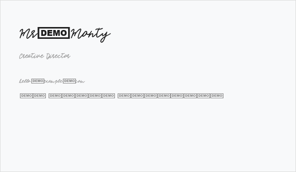 Mr.Monty Business Card