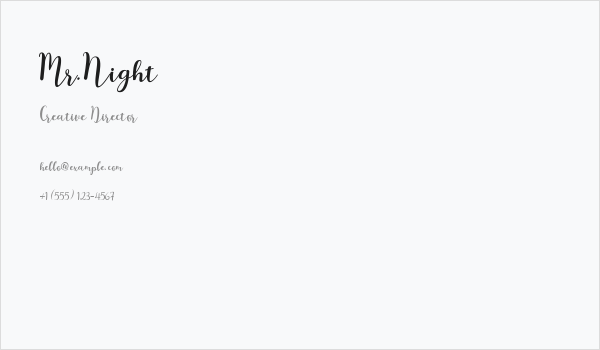 Mr.Night Business Card