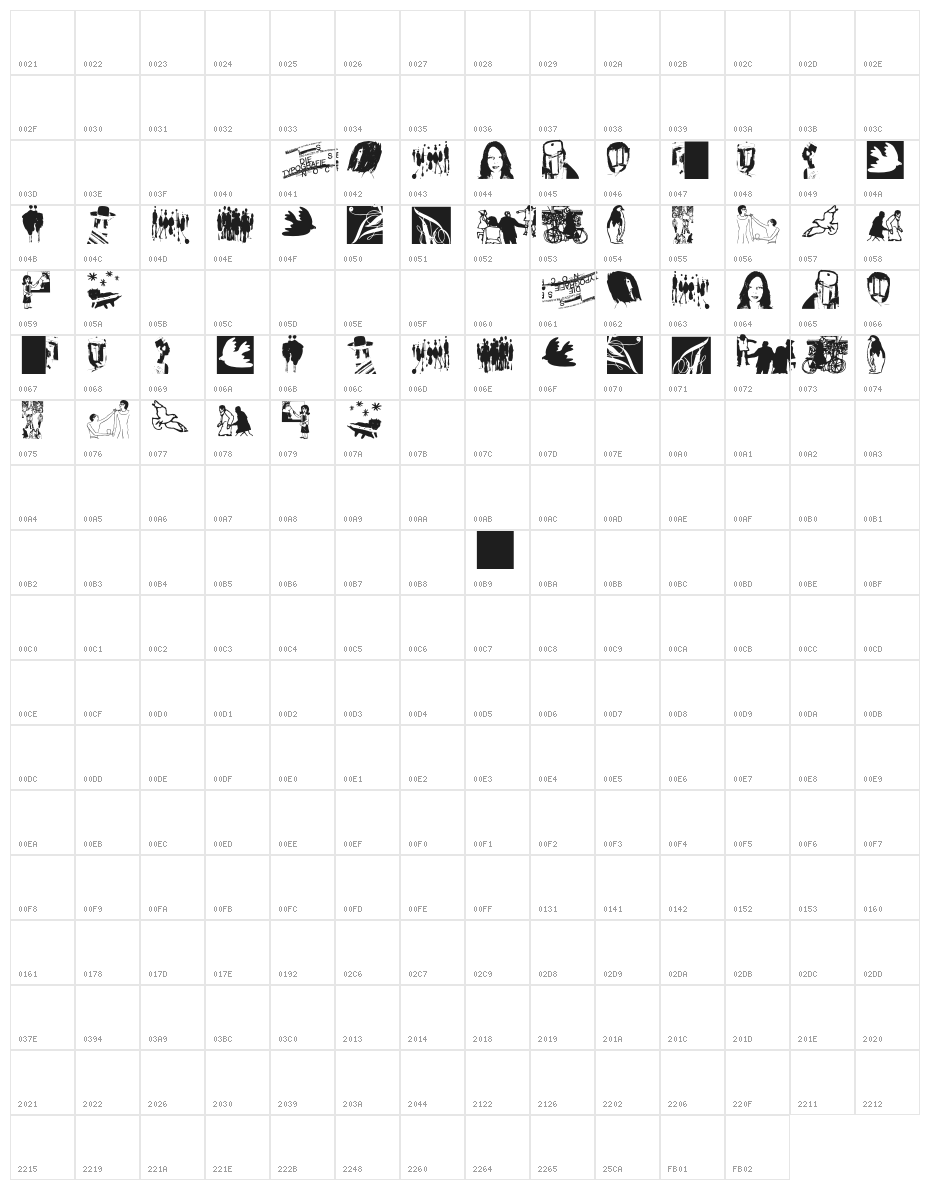 MrVector Character Map