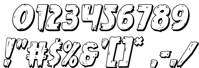 Mrs. Monster 3D Italic Font OTHER CHARS