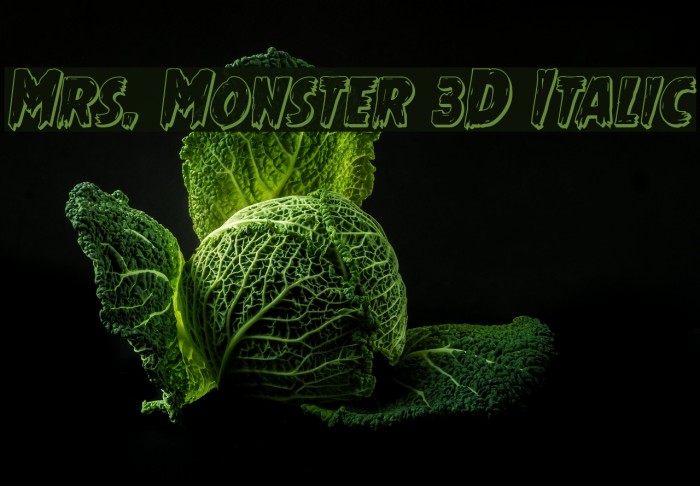 Mrs. Monster 3D Italic Font examples