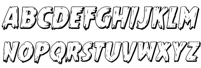 Mrs. Monster 3D Italic Font LOWERCASE