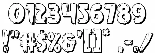 Mrs. Monster 3D Font OTHER CHARS
