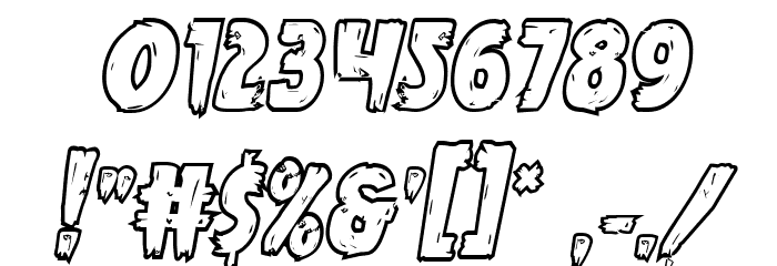 Mrs. Monster Bold Outline Italic Font OTHER CHARS