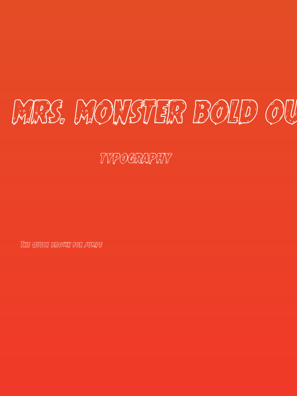 Mrs. Monster Bold Outline Italic Poster