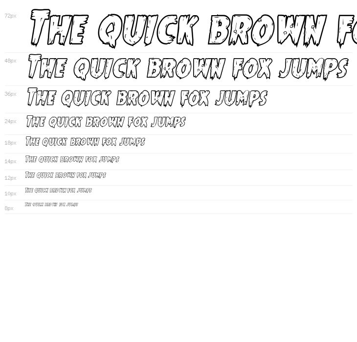 Mrs. Monster Bold Outline Italic Waterfall