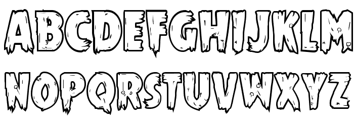 Mrs. Monster Bold Outline Font LOWERCASE