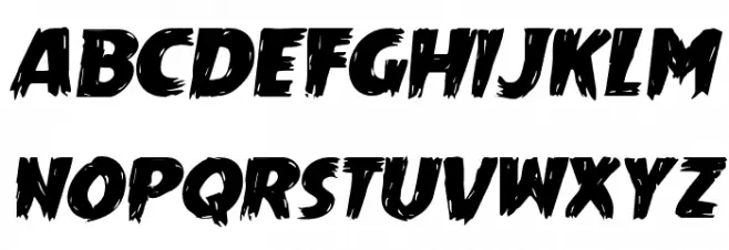 Mrs. Monster Expanded Italic 字体 大写