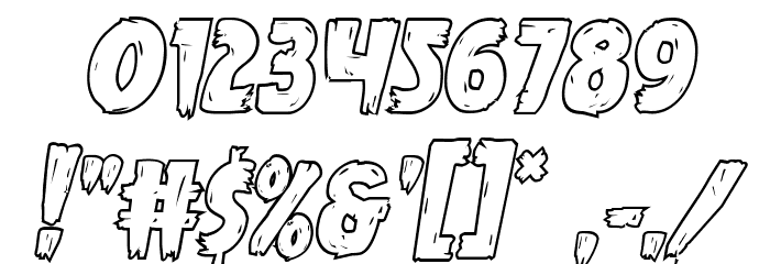Mrs. Monster Outline Italic Font OTHER CHARS
