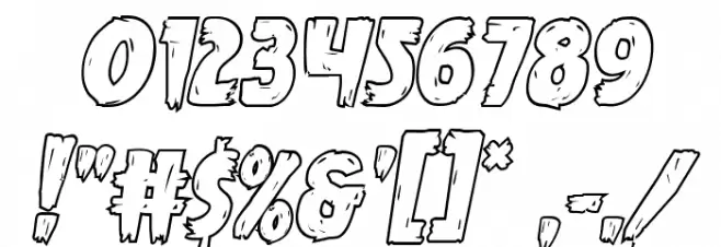 Mrs. Monster Outline Italic Font OTHER CHARS