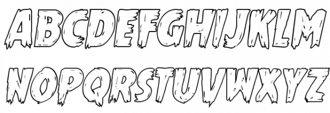 Mrs. Monster Outline Italic Fonte MAIÚSCULAS