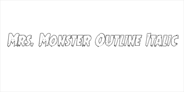 Mrs. Monster Outline Italic Logo
