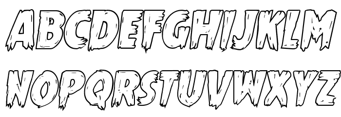 Mrs. Monster Outline Italic Font LOWERCASE