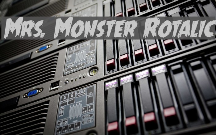 Mrs. Monster Rotalic Font examples
