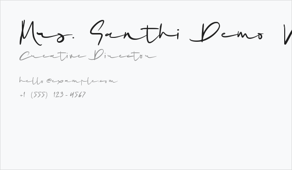 Mrs. Santhi Demo Version Business Card