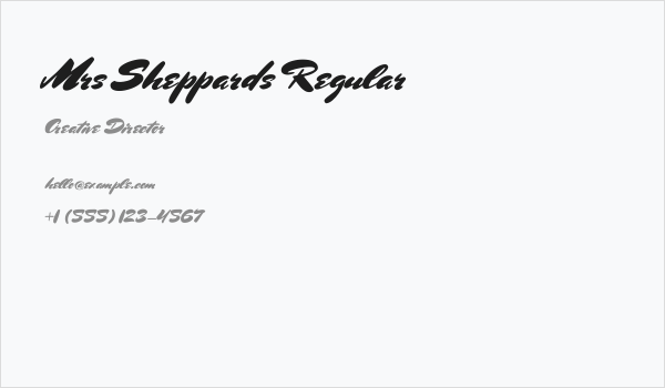 Mrs Sheppards Regular Business Card