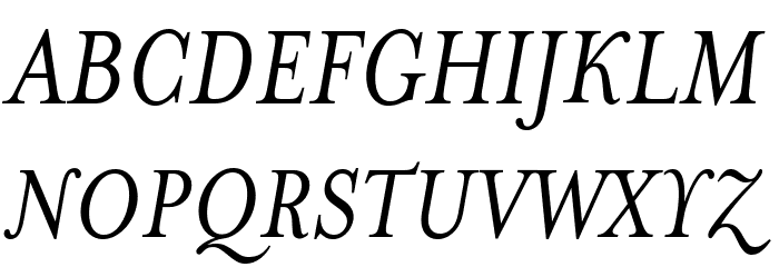 MrsEaves-Italic Font UPPERCASE