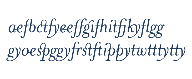 MrsEavesJustLig-Italic Lowercase