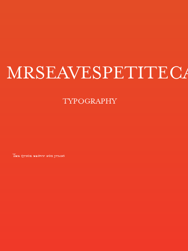 MrsEavesPetiteCaps Poster