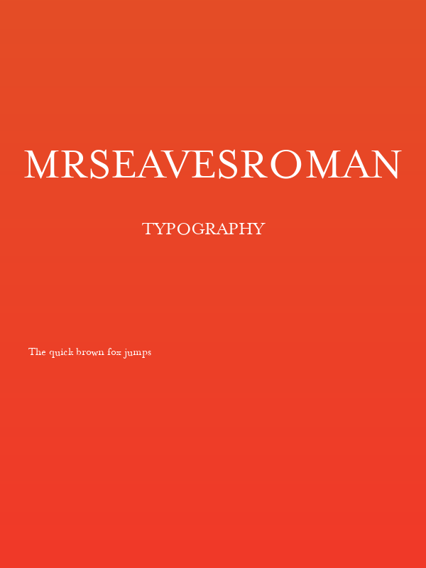 MrsEavesRoman Poster