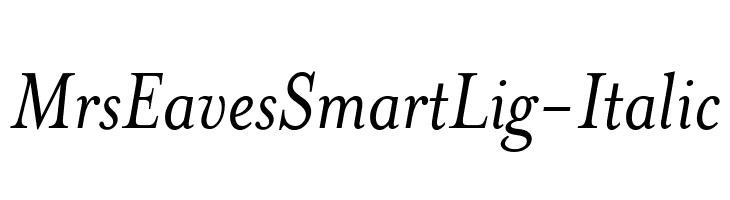 MrsEavesSmartLig-Italic  Free Fonts Download