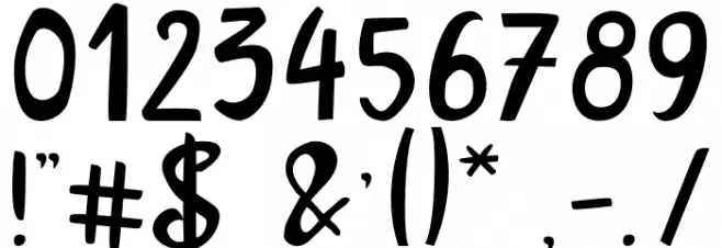 MrsMailliasRegular Font OTHER CHARS