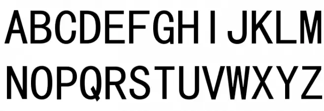 MS Gothic خط أحرف كبيرة