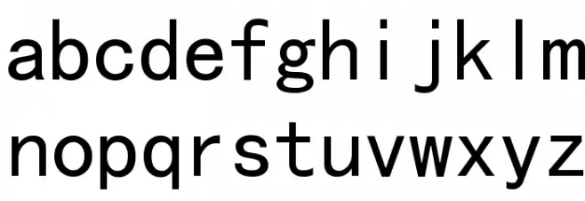 MS Gothic フォント 小文字