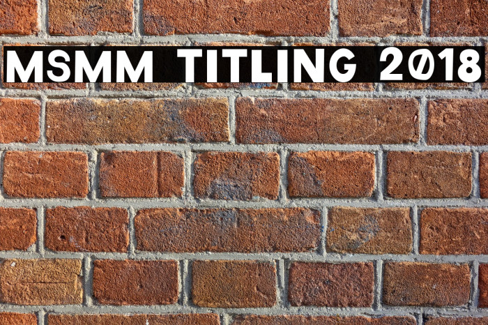 MSMM Titling 2018 Schriftart examples