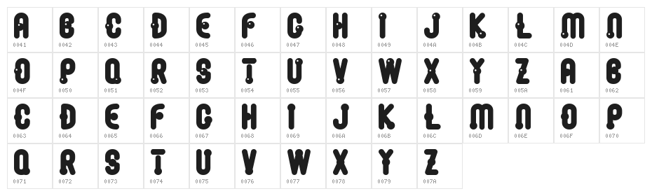 MSTK  boundroundBold Character Map