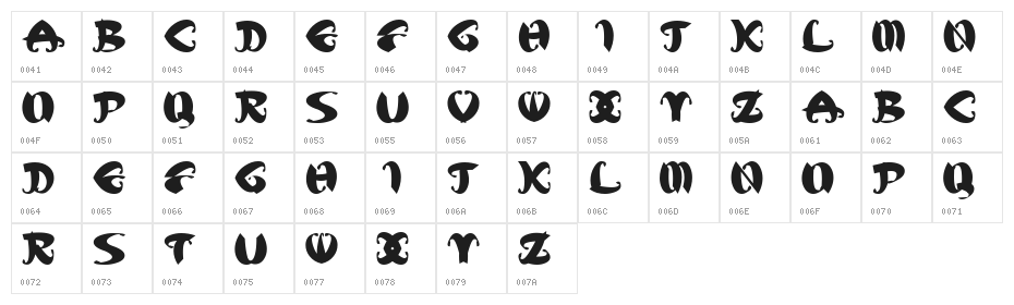 MStK ELEGBold1 Character Map