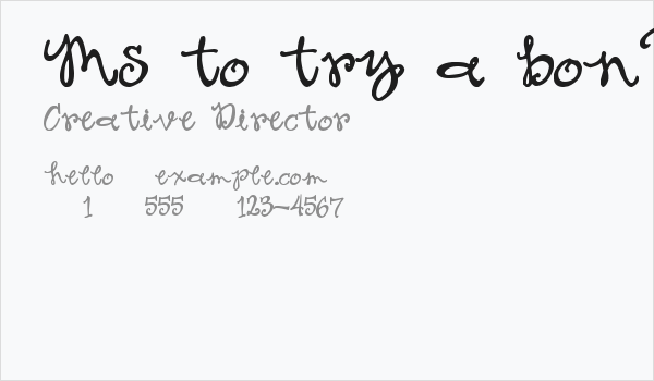 Ms to try a bon? Business Card