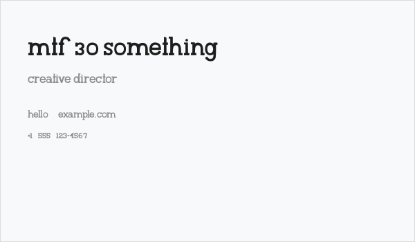 MTF 30 Something Business Card
