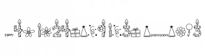 MTF Birthday Bash Doodles  Fuentes Gratis Descargar