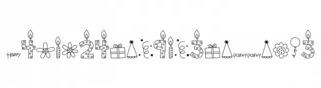 MTF Birthday Bash Doodles  Frei Schriftart Herunterladen