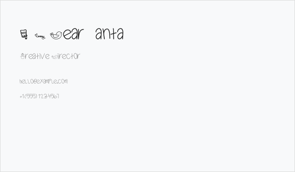 MTF Dear Santa Business Card