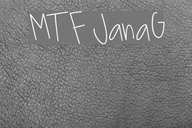 MTF JanaG Font examples
