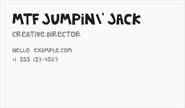 MTF Jumpin' Jack Business Card