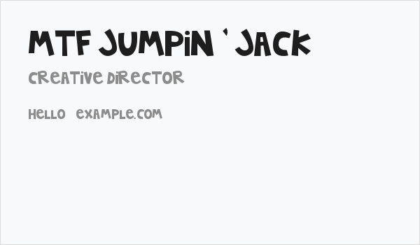 MTF Jumpin' Jack Business Card