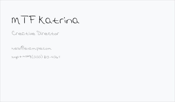 MTF Katrina Business Card