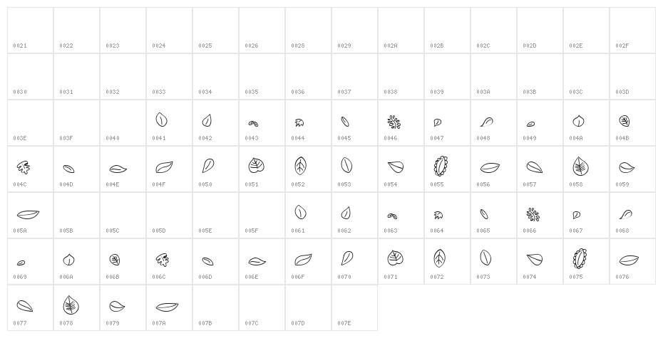 MTF Leaves Character Map