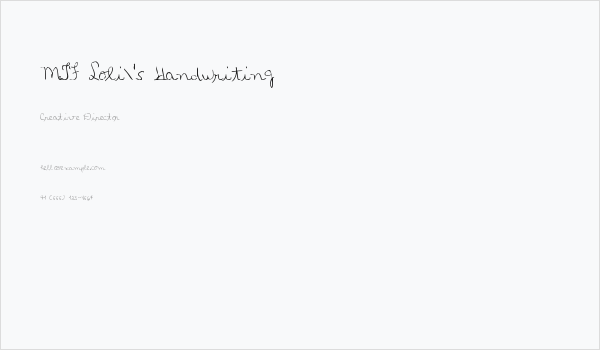 MTF Loli's Handwriting Business Card