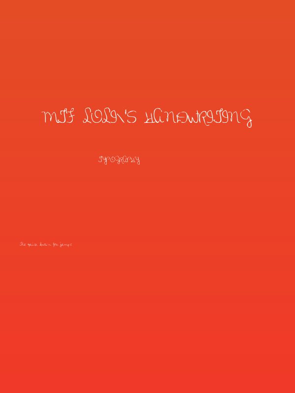 MTF Loli's Handwriting Poster